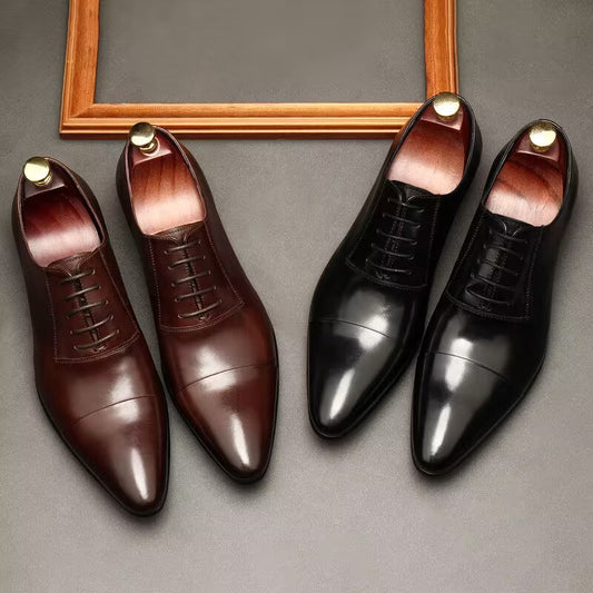 Lace-up Business Formal Shoes For Trendy Men