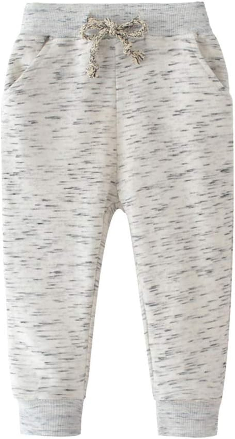 Little Boys Cartoon Pattern Cotton Drawstring Elastic Sweatpants Sport Jogger Pants with Pocket