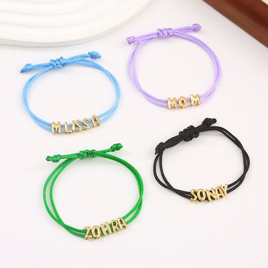 26 Letter Woven Hand Rope Colored Bracelet