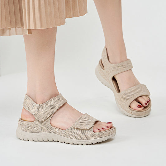 Velcro-cutout Thick-soled Women's Beach Sandals