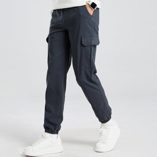 Multi-pocket Solid-color Loose Casual Pants