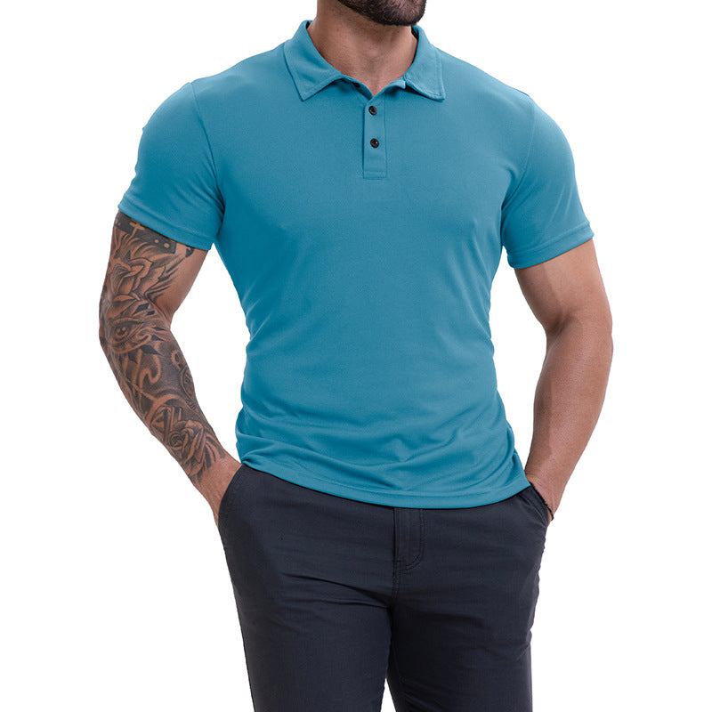 Men's Lapel Collar Casual All-Match Breathable Short-Sleeve