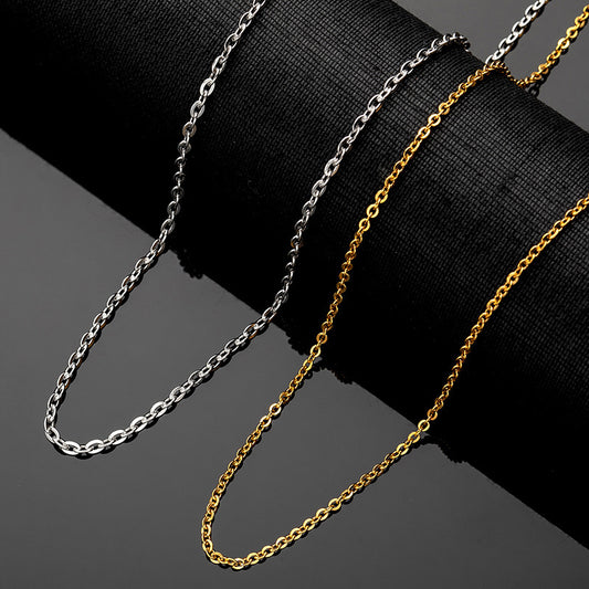 Titanium Steel Single-strand Necklace With An O-link Chain Designversatile And Easy To Style