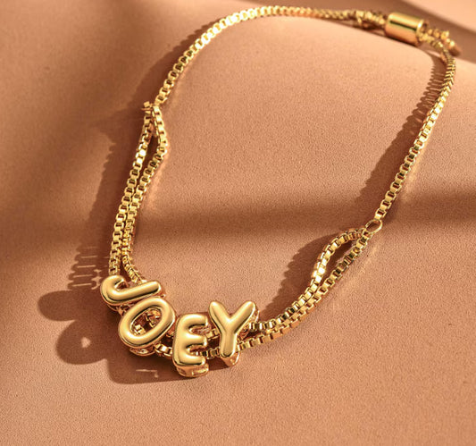 Bronze Polished Bubble DIY Combination Name Bracelet