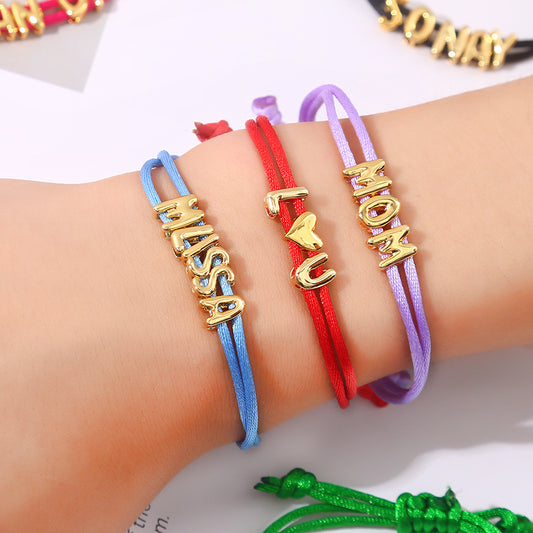 26 Letter Woven Hand Rope Colored Bracelet
