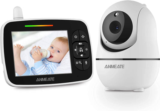Baby Monitor with Remote Pan-Tilt-Zoom Camera,Large Display Video Baby Monitor with Camera and Audio |Infrared Night Vision |Two Way Talk | Room Temperature| Lullabies and 960Ft Range(Black)
