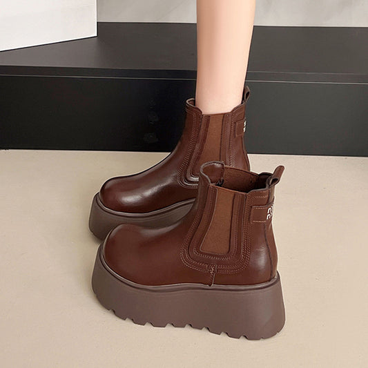 Women's Fashion British-style Chunky-sole Ankle Boots