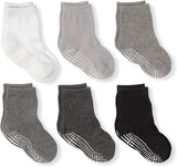 Non Slip Grip Ankle Boys and Girls Athletic Crew Socks for Babies Toddlers and Kids