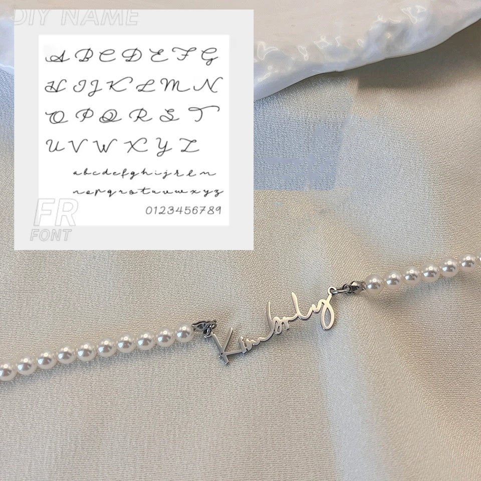 DIY Personalized English Name Design Titanium Steel Necklace