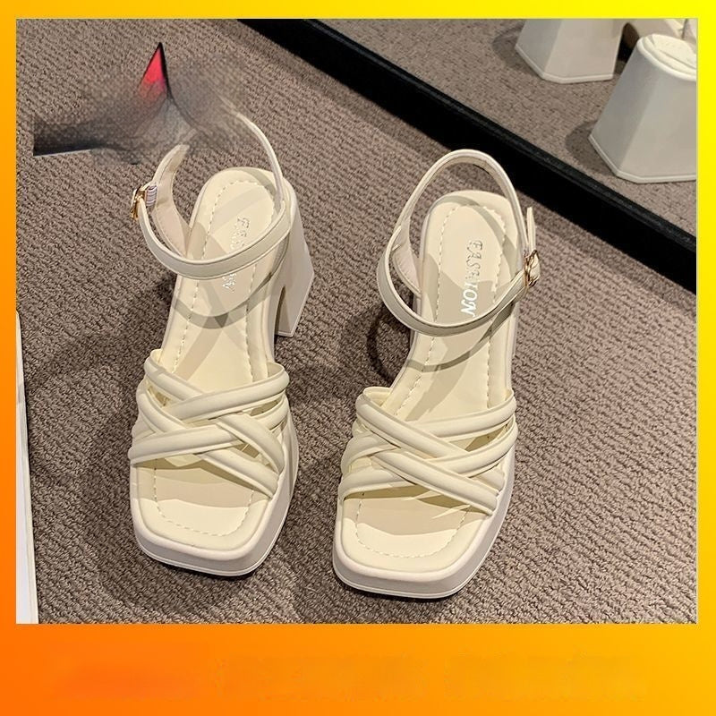Women's Fashionable Casual Waterproof High-Heel Sandals