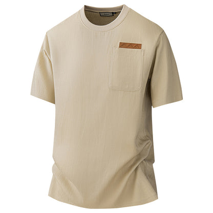 Lightweight Ice Silk Linen Men's Short-Sleeve T-Shirt