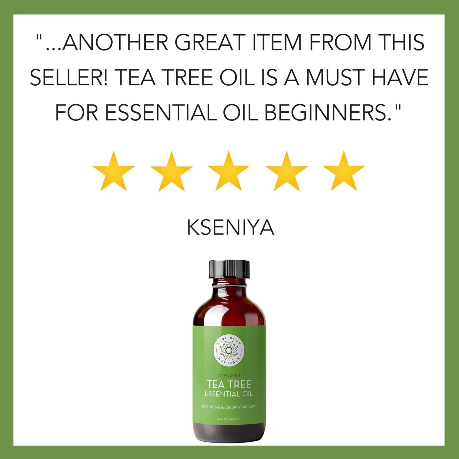 Tea Tree Essential Oil, 4 Fl Oz with Dropper - Undiluted Therapeutic Grade for Your Face, Skin, Hair and Diffuser - 100% Pure Melaleuca Oil for Acne, Toenails - by