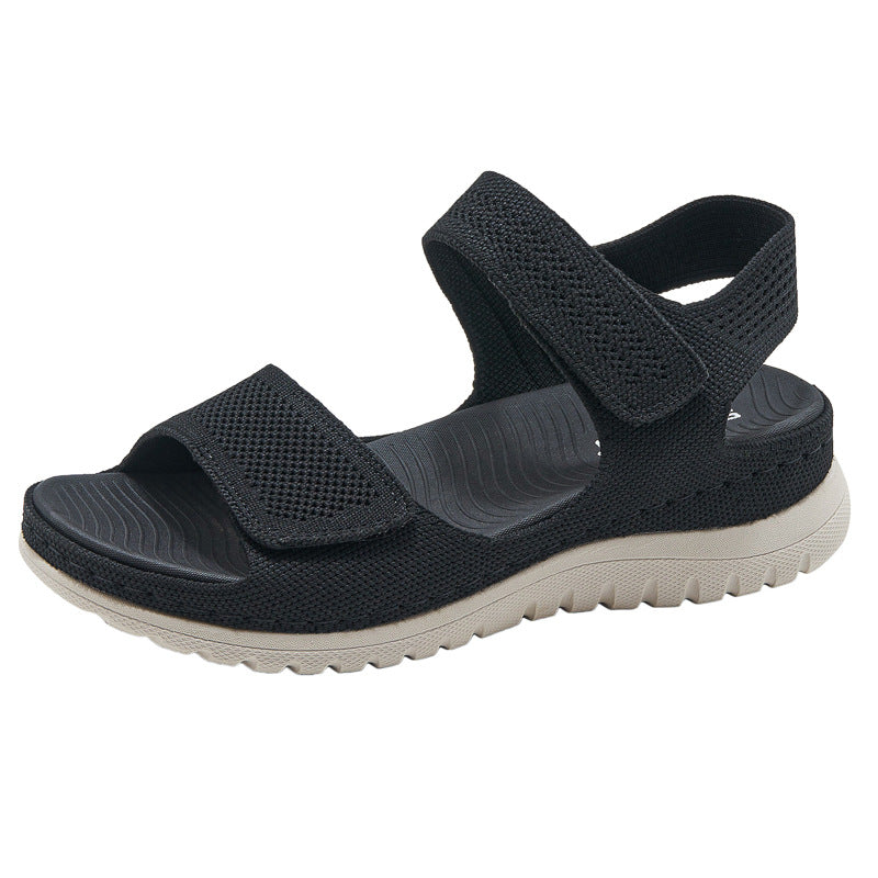 Velcro-cutout Thick-soled Women's Beach Sandals