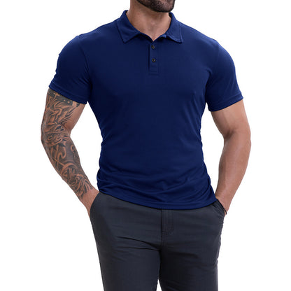 Men's Lapel Collar Casual All-Match Breathable Short-Sleeve