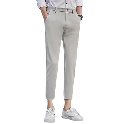 Men's Fashionable Slim-Fit Casual Drapey Cropped Trousers