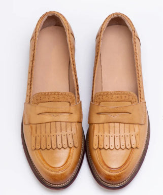 Preppy-style Tassel Fashion Brogue Shoes Round-toe Versatile Japanese-style Leather Shoes