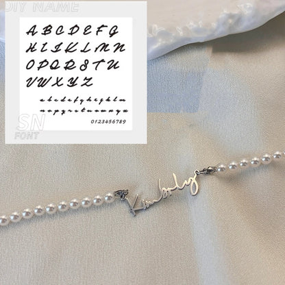 DIY Personalized English Name Design Titanium Steel Necklace