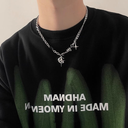Black Gemstone Star Hip-hop Street Necklace