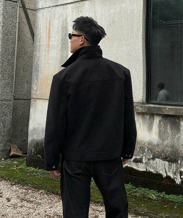 Retro Millennial Coffee-Colored Suede Jacket
