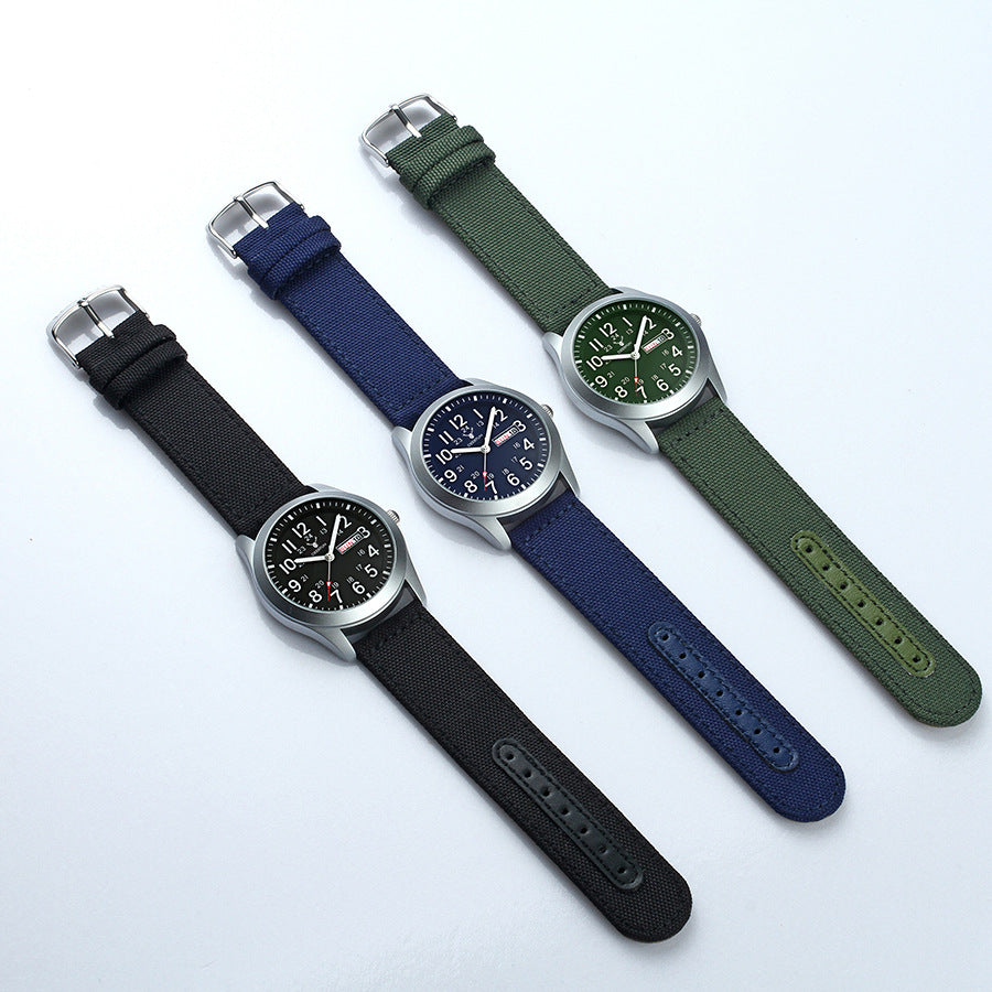 Classic Men's Nylon Canvas Waterproof Sports Watch
