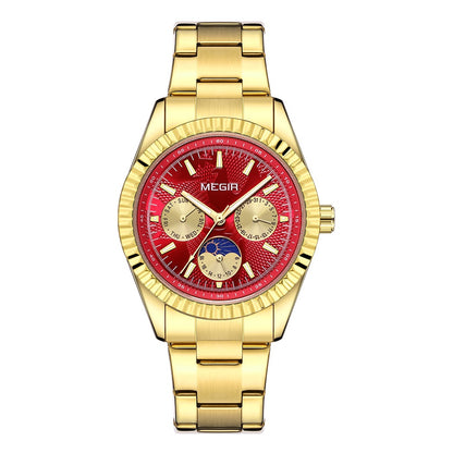 Lunar Phase Business Steel-Strap Waterproof Quartz Men's Watch