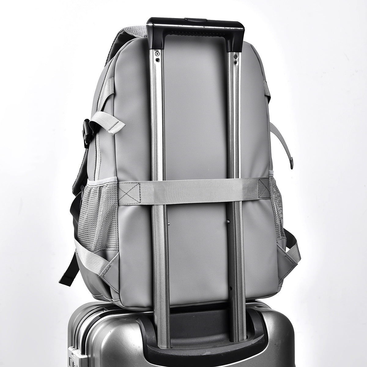 Mens Large-capacity Solid-color Minimalist Business Backpack