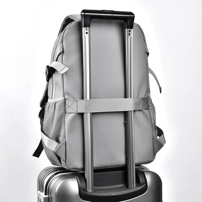 Mens Large-capacity Solid-color Minimalist Business Backpack