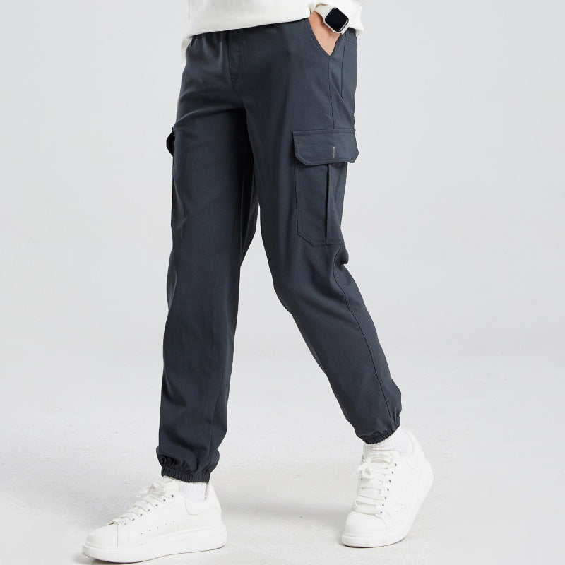 Multi-pocket Solid-color Loose Casual Pants