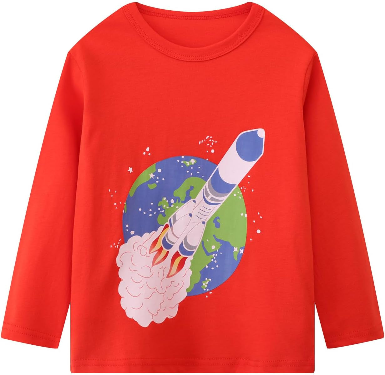 Boys Long Sleeve T-Shirt Cotton Casual Winter Crewneck Basic Active Tops Tee Tunic Shirts 3 Packs Sets