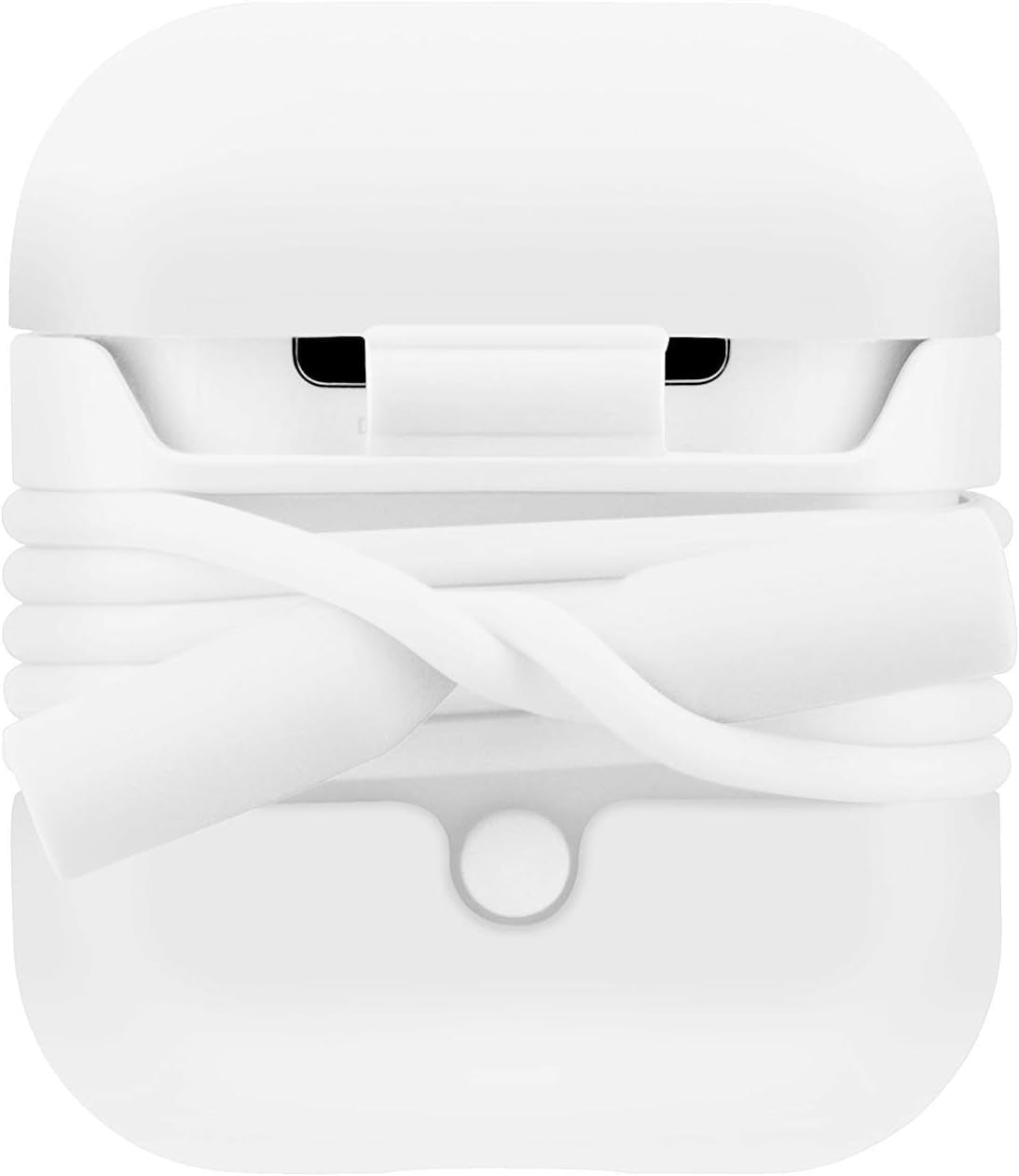 Shockproof Silicone Protective Air Pods Case Cover with Earphone Sports Anti-Lost Strap [White] IPOD-SLC-02-WH /