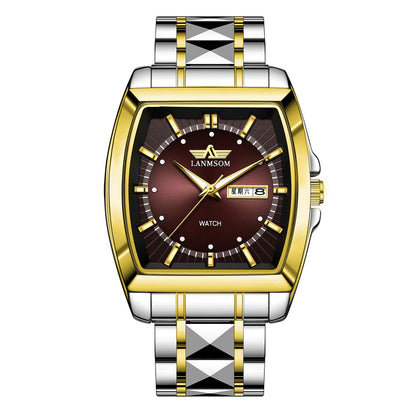 Square Wine Barrel Men's Steel Strip Waterproof Fully Automatic Watch