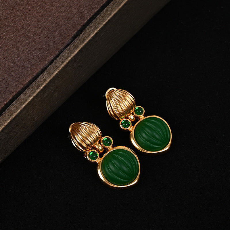 Medieval Exaggerated Green Crystal Glass Multi-layer Stacking Set