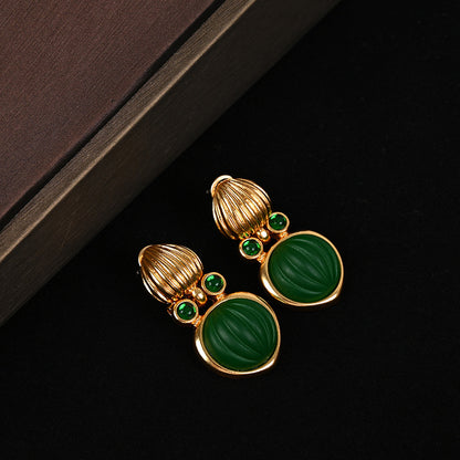 Medieval Exaggerated Green Crystal Glass Multi-layer Stacking Set
