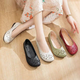 Womens Breathable Flat Non-slip Leather Sandals Soft