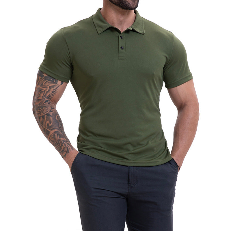 Men's Lapel Collar Casual All-Match Breathable Short-Sleeve