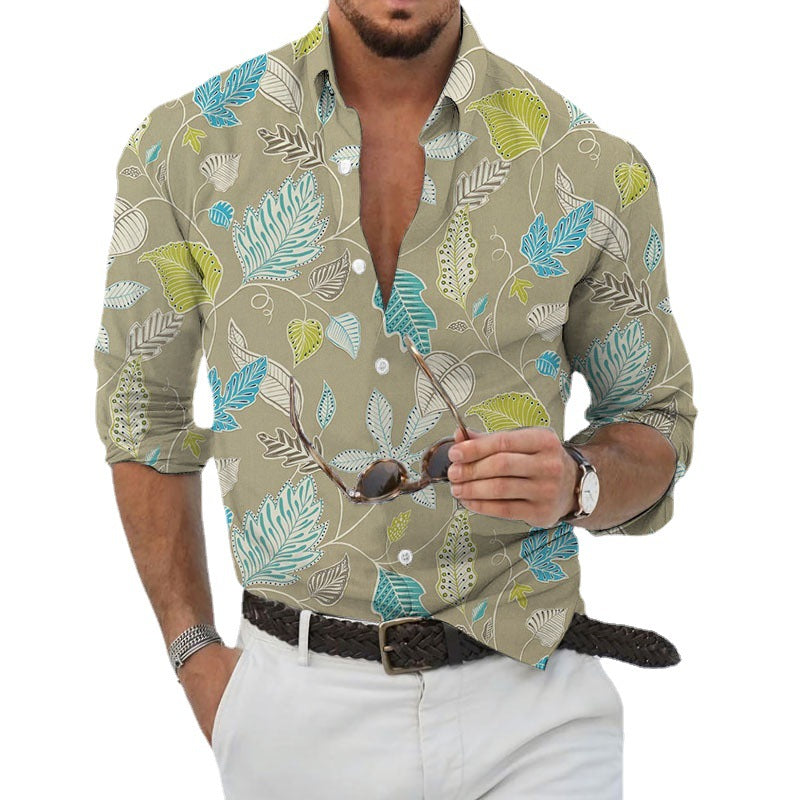 Men's Fashion Printed Cardigan Long-Sleeve Shirt
