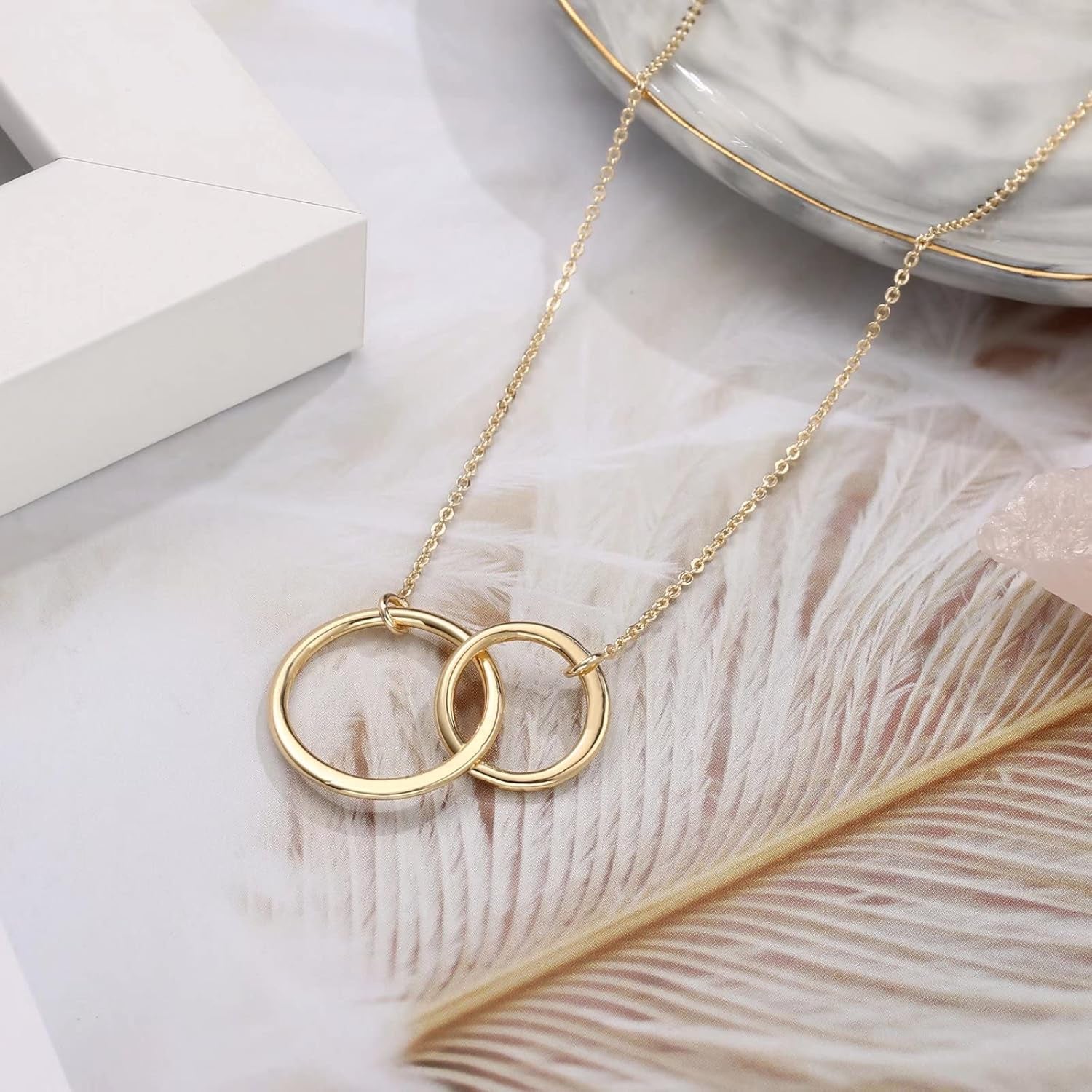 Pearl Circle Necklace - Cross Necklace for Women, Baptism, Cousin, Granddaughter, Stepmom, Grandma, Sister in Law Gifts