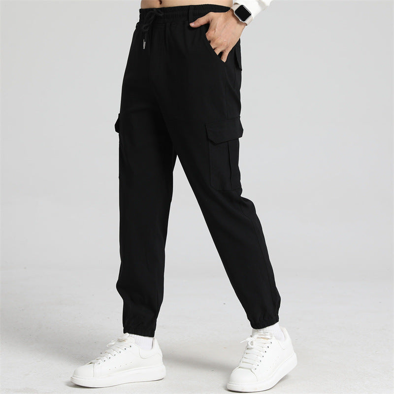 Multi-pocket Solid-color Loose Casual Pants