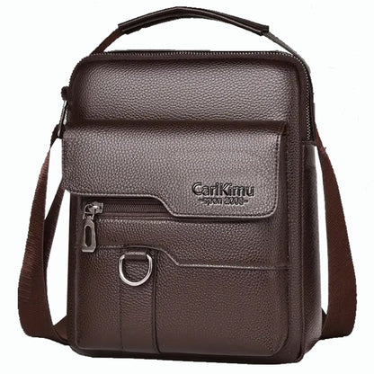 Mens Lychee-Grain Business Commuter Shoulder Crossbody Bag