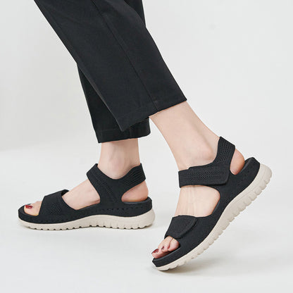 Velcro-cutout Thick-soled Women's Beach Sandals