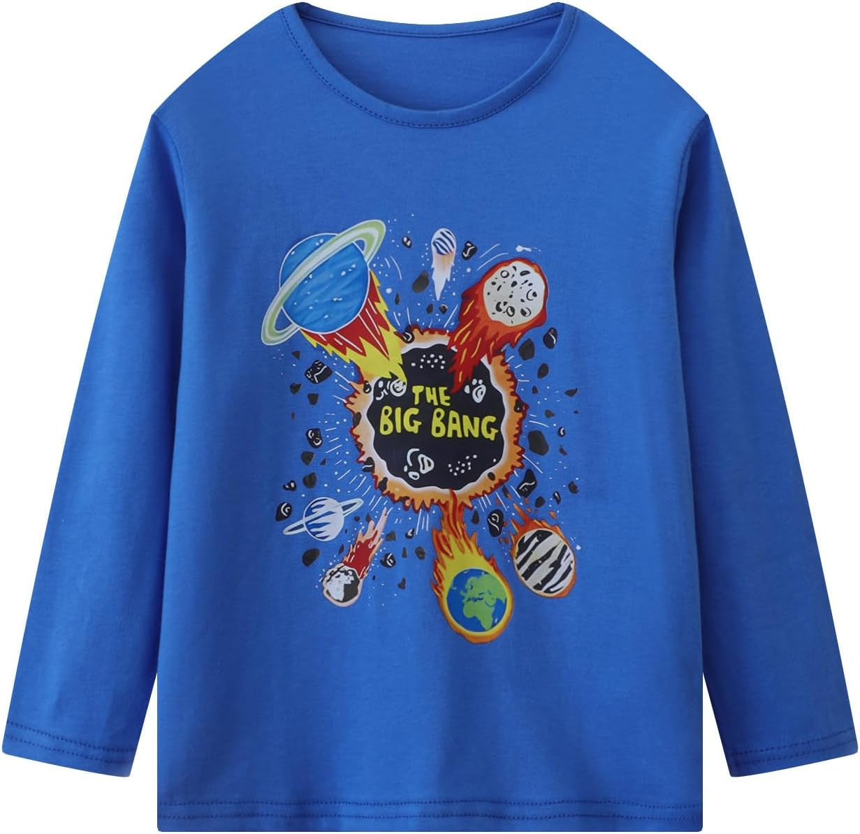 Boys Long Sleeve T-Shirt Cotton Casual Winter Crewneck Basic Active Tops Tee Tunic Shirts 3 Packs Sets