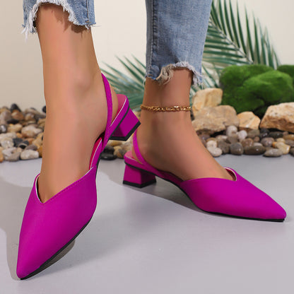 Fashionable New Style Low-Heel Square-Heel Womens Sandals And Slippers