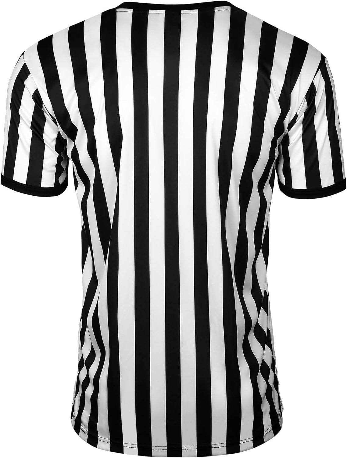 Men'S Official Black & White Stripe Referee Shirt Short Sleeve Umpire Jersey Costume Pro Ref Football Uniform