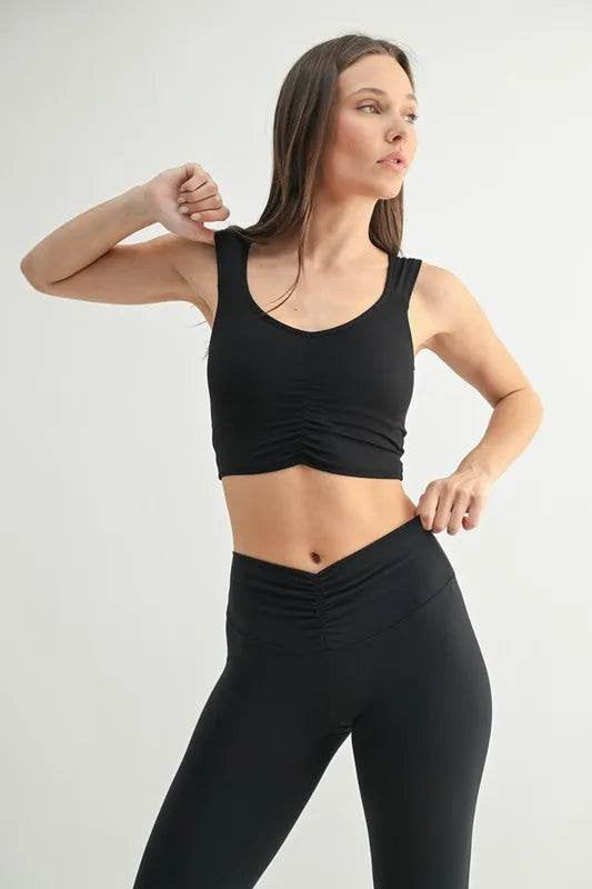 MONO B Ruched Front Active Tank