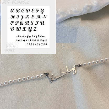 DIY Personalized English Name Design Titanium Steel Necklace