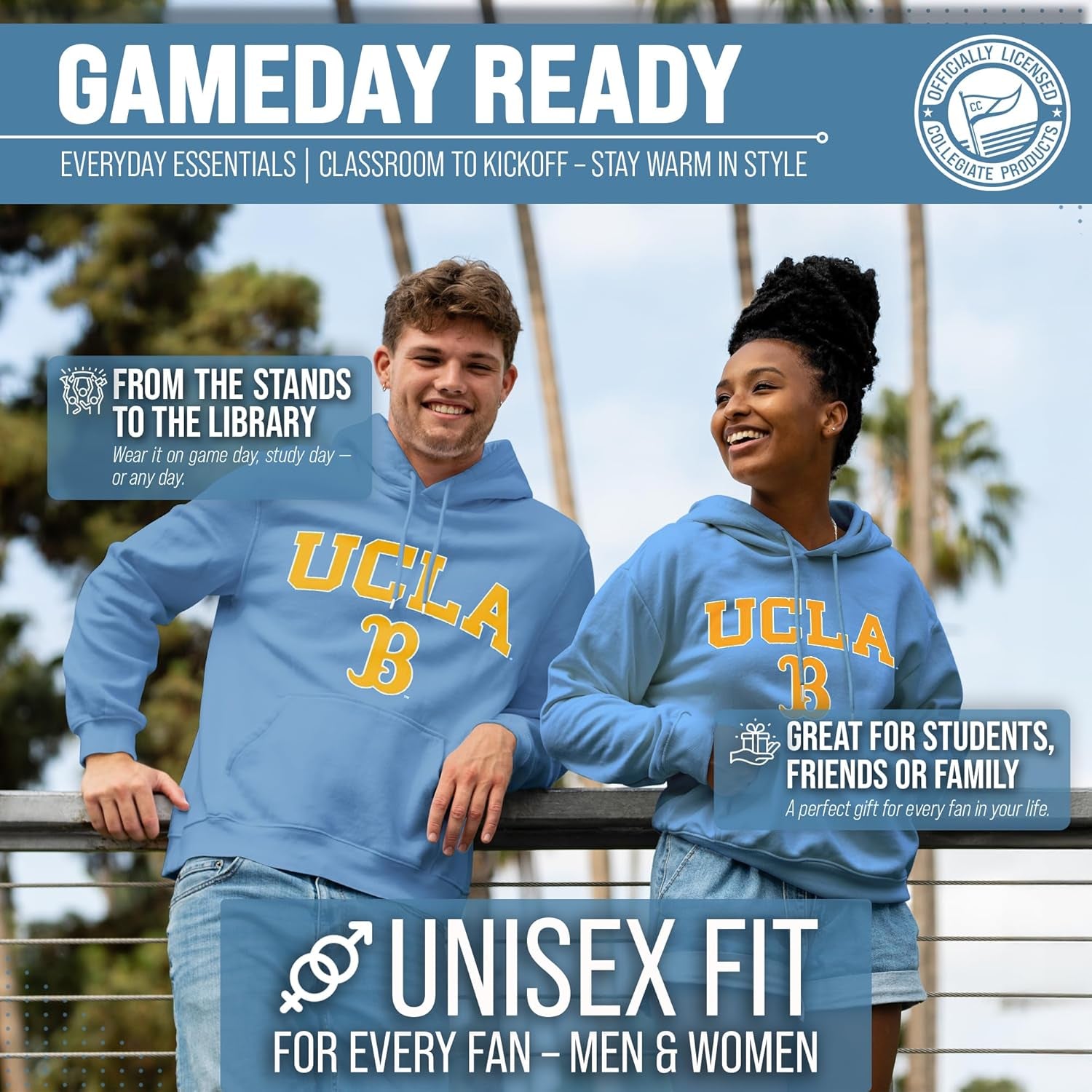 Long Sleeves NCAA Adult Arch & Logo Gameday Unisex Hooded Sweatshirt