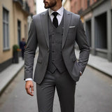 Double-breasted Suit Set Mens Three-piece Business Suit