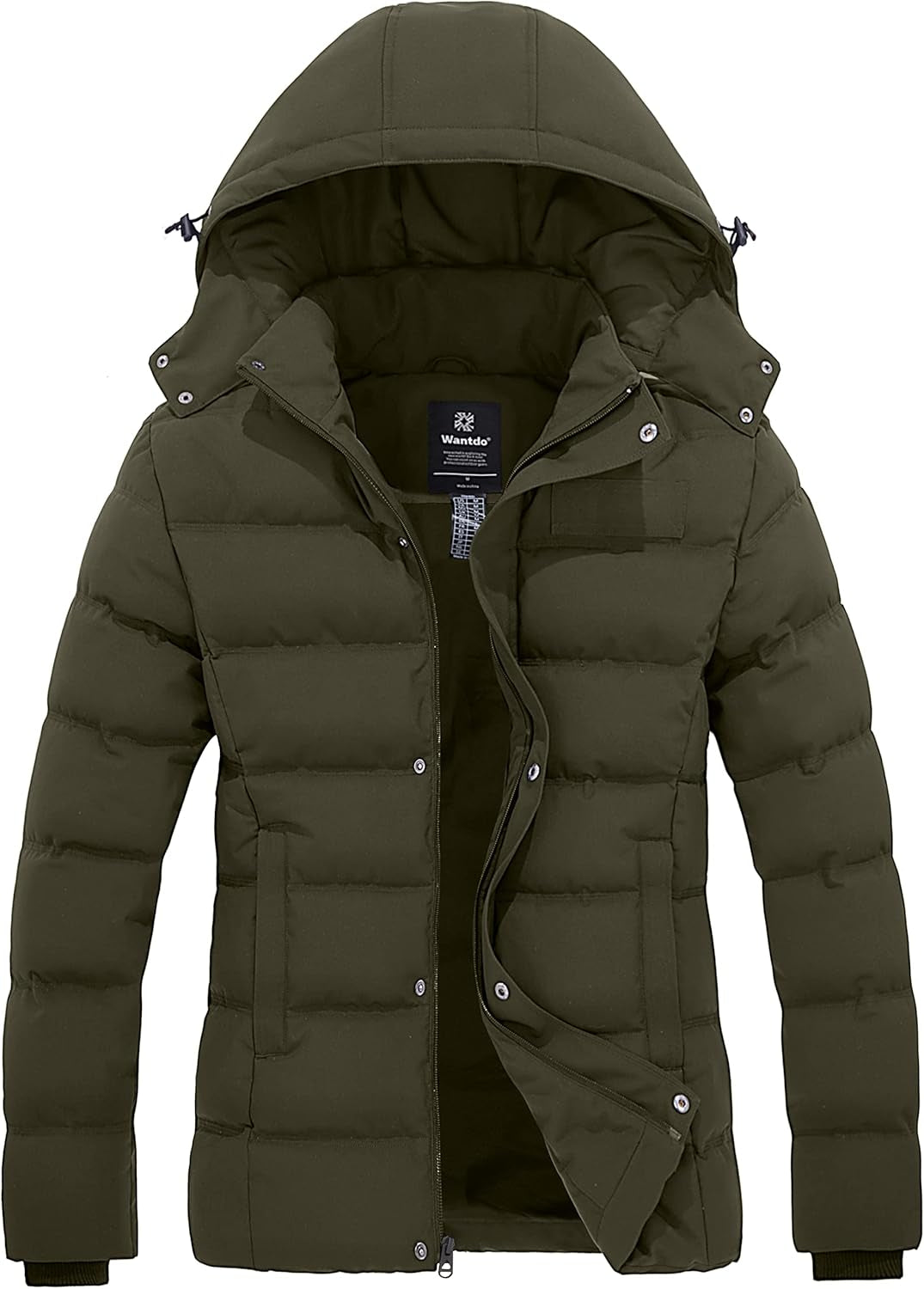 Women'S Hooded Warm Winter Coat Quilted Thicken Puffer Jacket with Removable Hood