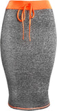 Active Heather Pencil Midi Bodycon Skirt