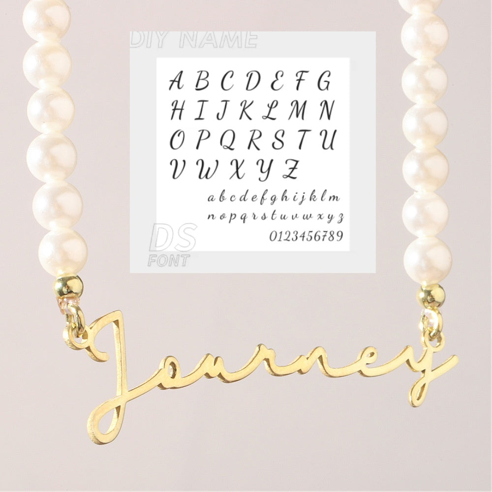 DIY Personalized English Name Design Titanium Steel Necklace